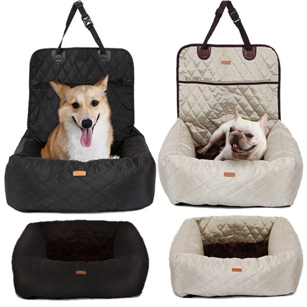 0baf3454-46f4-4d00-82f6-a4e47b199d28.jpg 2 In 1 Pet Dog Carrier Folding Car Seat Pad Thickened Multi-purpose Pet Bed Dog Car Mattress Pets Supplies