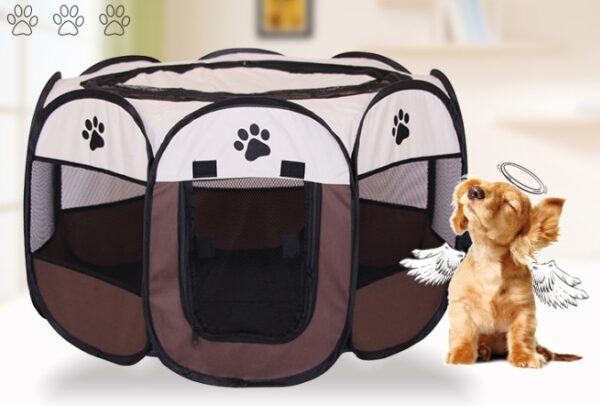 1019661351525.jpg Fast folding octagonal pet fence, 600D Oxford cloth, waterproof and catching cat, dog cage, pet cage