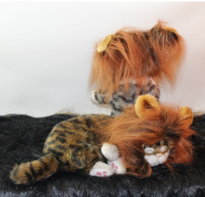 1442064779924.jpg Funny Pet Hat For Small Dogs Cats Hat Emulation Lion Hair Mane Ears Head Cap Scarf Pet Halloween Festival Costume