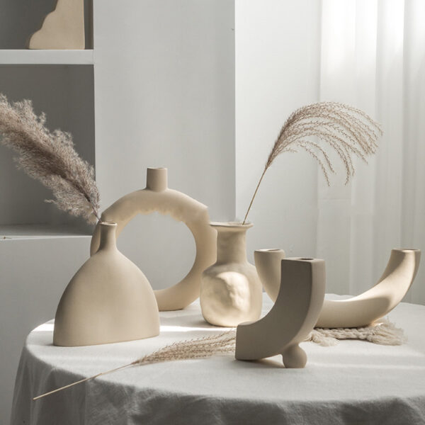 1615511363603.jpg Simplicity Ceramic Vase Dry Flower Arrangement Home Decoration Ornament Living Room Display Art Vases