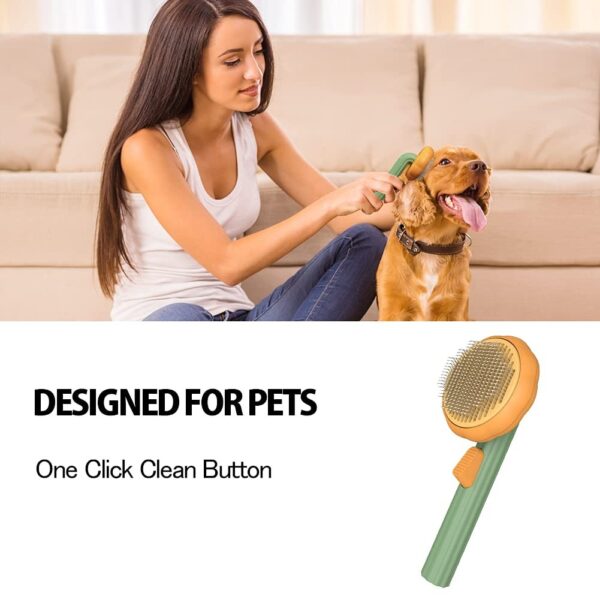 1823973244781465600.jpg Pet Pumpkin Brush, Pet Grooming Self Cleaning Slicker Brush For Dogs Cats Puppy Rabbit, Cat Brush Grooming Gently Removes Loose Undercoat