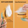 Pet Pumpkin Brush, Pet Grooming Self Cleaning Slicker Brush For Dogs Cats Puppy Rabbit, Cat Brush Grooming Gently Removes Loose Undercoat