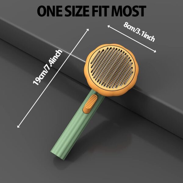 1823973250653491200.jpg Pet Pumpkin Brush, Pet Grooming Self Cleaning Slicker Brush For Dogs Cats Puppy Rabbit, Cat Brush Grooming Gently Removes Loose Undercoat