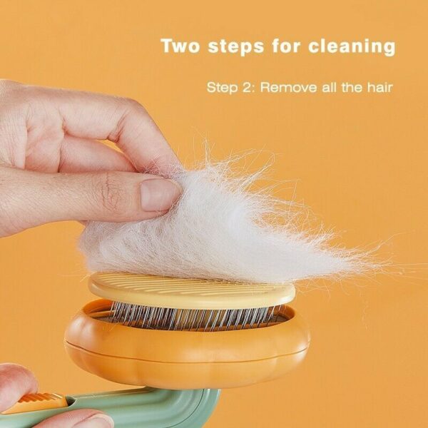 1823973254432559104.jpg Pet Pumpkin Brush, Pet Grooming Self Cleaning Slicker Brush For Dogs Cats Puppy Rabbit, Cat Brush Grooming Gently Removes Loose Undercoat