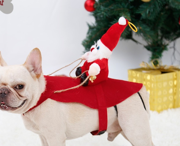 1a6833fb-78db-4f85-b57d-14b5a19ca0fc.jpg Dog Christmas Clothes Santa Claus Riding Deer