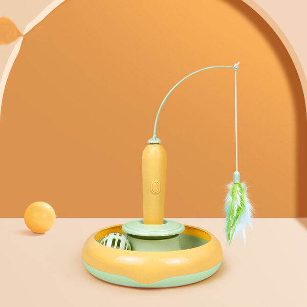 1b865cb0-6be4-4ae8-b933-b20f739aa6d5.jpg 2 In 1 Pet Cat Toy With Feather For Self-play Cat Turntable Pets Supplies Cat Toy Toys Cats Items Products