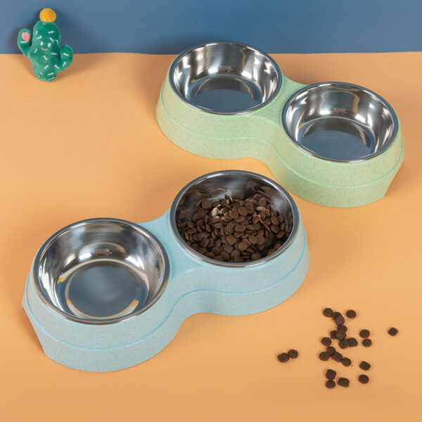 229c500c-ed4d-4fe1-9d3c-5344680e641e.jpg Double Pet Bowls Dog Food Water Feeder Stainless Steel Pet Drinking Dish Feeder Cat Puppy Feeding Supplies Small Dog Accessories