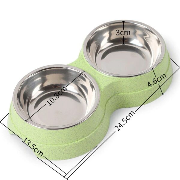 3053104f-86ac-42dc-bf5c-18467c1d871f.jpg Double Pet Bowls Dog Food Water Feeder Stainless Steel Pet Drinking Dish Feeder Cat Puppy Feeding Supplies Small Dog Accessories