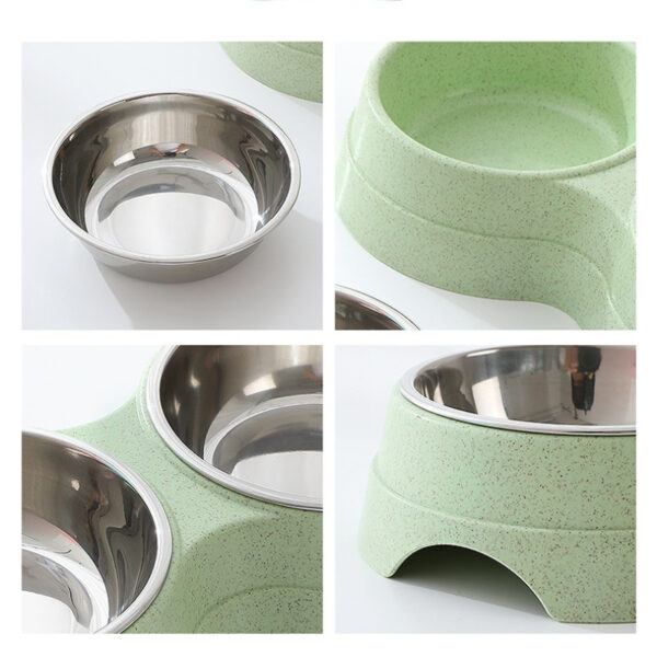 33425b98-4650-4cdd-bfca-312a08f893df.jpg Double Pet Bowls Dog Food Water Feeder Stainless Steel Pet Drinking Dish Feeder Cat Puppy Feeding Supplies Small Dog Accessories