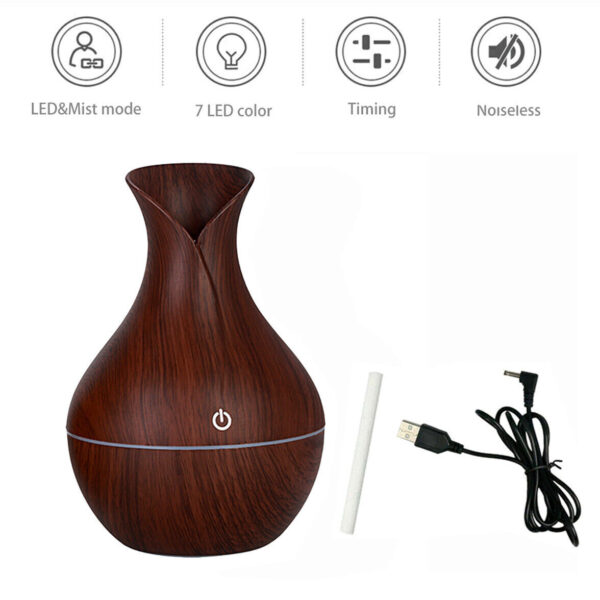 346c679b-4ffd-40ef-9cb3-c7c1a2c2aac1.jpg LED Ultrasonic Aroma Humidifier Essential Oil Diffuser Aromatherapy Air Purifier Home Small Incense Burner Holder Candle Yoga Fragrance Indoor Vase Shaped Aroma Burner Smoke Fountain Living Room Decor