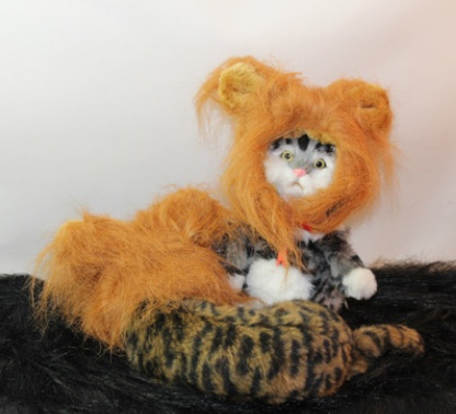 4111009277042.jpg Funny Pet Hat For Small Dogs Cats Hat Emulation Lion Hair Mane Ears Head Cap Scarf Pet Halloween Festival Costume