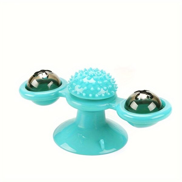 483dd851-43c0-4293-8791-33daf23fa4a2.jpg New Windmill Cat Toys Cute Rotating Interactive Cat Toy - Indoor Windmill Cat Toy With Suction Cup Catnip & Jagged Teeth Middle Ball, Smart Kitten Rotating Spinner Exercise Toy, Toothbrush & Massager