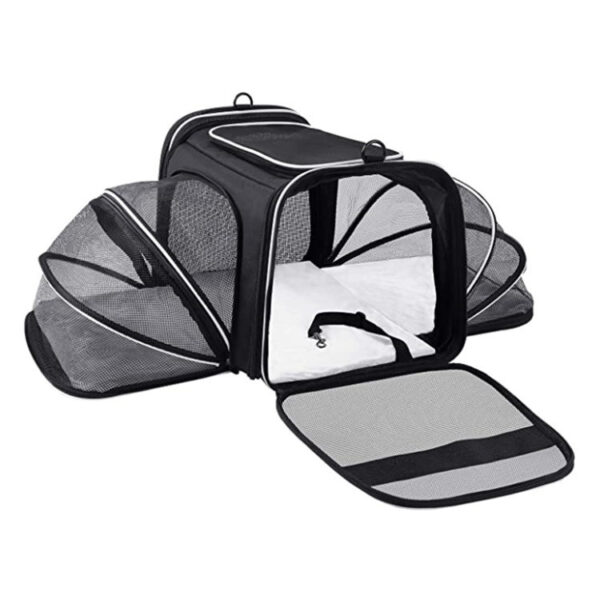 4c10b532-ab13-43ce-b911-a74e009832e5.jpg Carrier For Cat Pet Airline Approved Expandable Foldable Soft Dog Carrier Opened Doors Reflective Tapes Cat Travel Bag