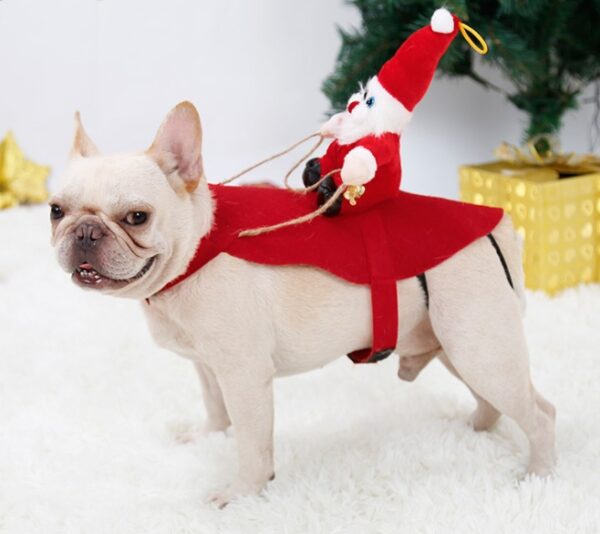5cca65fe-5e26-418d-942d-f09ab4e73c8d.jpg Dog Christmas Clothes Santa Claus Riding Deer