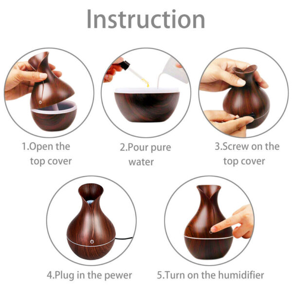 784aab48-ccae-434a-ad48-d345664cd670.jpg LED Ultrasonic Aroma Humidifier Essential Oil Diffuser Aromatherapy Air Purifier Home Small Incense Burner Holder Candle Yoga Fragrance Indoor Vase Shaped Aroma Burner Smoke Fountain Living Room Decor