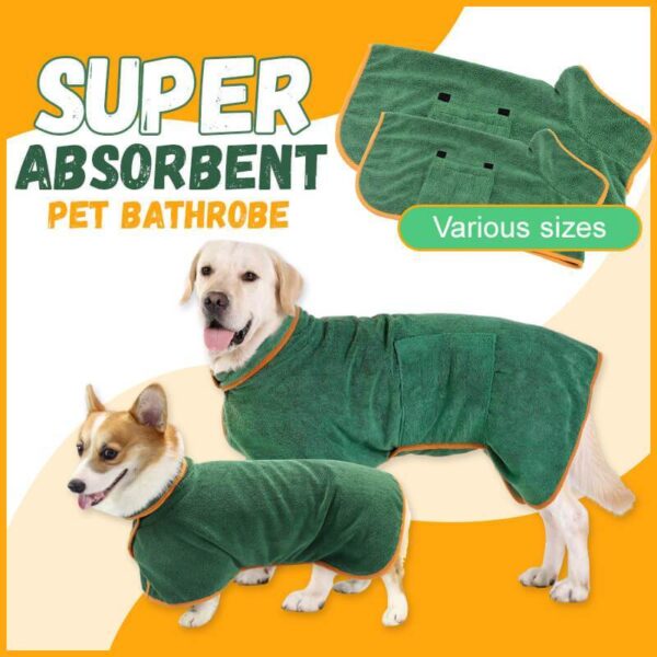 7bf94ffd-010d-4e19-a379-94191ead6706.jpg Absorbent Pet Bathrobe With Waist-wrapped Microfiber