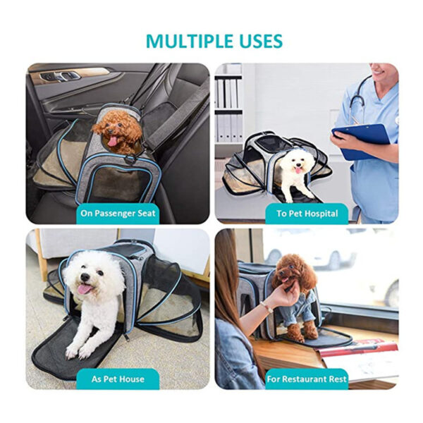 8bb783bc-87d3-40af-9be6-de06690c466e.jpg Carrier For Cat Pet Airline Approved Expandable Foldable Soft Dog Carrier Opened Doors Reflective Tapes Cat Travel Bag