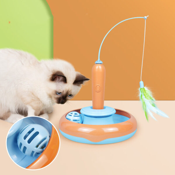 a76d6331-6aa8-4cca-99ae-9ebb75984f7a.jpg 2 In 1 Pet Cat Toy With Feather For Self-play Cat Turntable Pets Supplies Cat Toy Toys Cats Items Products