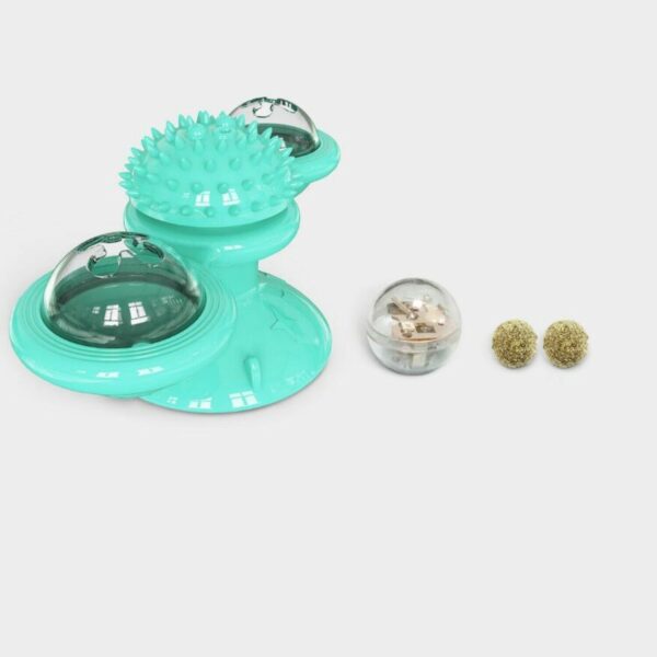 af32ae22-b01f-4437-b57e-a6039a33ab14.jpg New Windmill Cat Toys Cute Rotating Interactive Cat Toy - Indoor Windmill Cat Toy With Suction Cup Catnip & Jagged Teeth Middle Ball, Smart Kitten Rotating Spinner Exercise Toy, Toothbrush & Massager