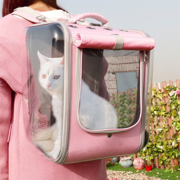 b0e17a1c-fdea-41e8-aabe-e68eb85ec87b.jpg Pet Cat Carrier Backpack Breathable Cat Travel Outdoor Shoulder Bag For Small Dogs Cats Portable Packaging Carrying Pet Supplies