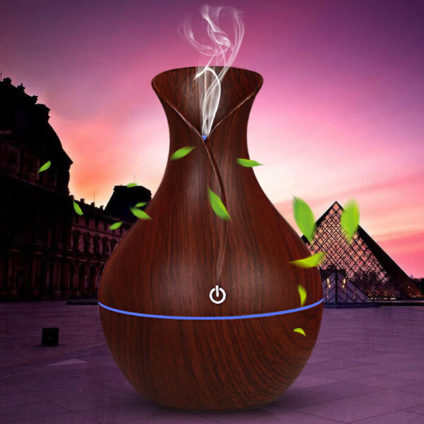 bb1e639b-0130-4f0d-b1c3-2e10eba73e80.jpg LED Ultrasonic Aroma Humidifier Essential Oil Diffuser Aromatherapy Air Purifier Home Small Incense Burner Holder Candle Yoga Fragrance Indoor Vase Shaped Aroma Burner Smoke Fountain Living Room Decor