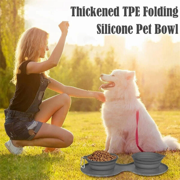 c0585ae9-d153-4f32-8349-52064dd61f37.jpg Rubber Foldable Double Bowl Pet Feeding Bowl Pets Supplies Dog Cat Bowls