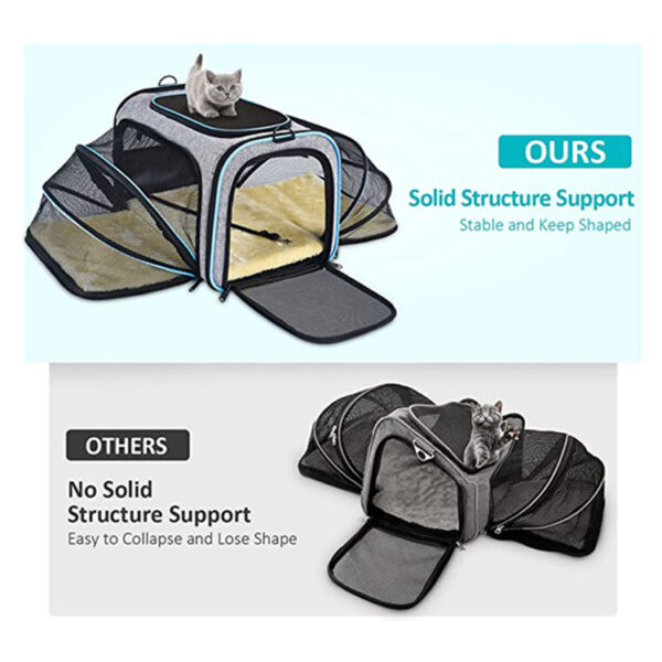 e7a0537a-a70d-4e41-95c4-4643ddb45454.jpg Carrier For Cat Pet Airline Approved Expandable Foldable Soft Dog Carrier Opened Doors Reflective Tapes Cat Travel Bag