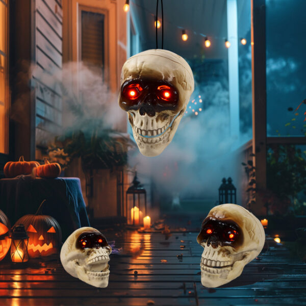ee4a9d08-a472-4703-9e29-4f019e4e9bf8.jpg Animated Floating Skeleton Decorations Realistic Halloween Skull Heads Halloween Decorations Scary Sound Spooky Decoration