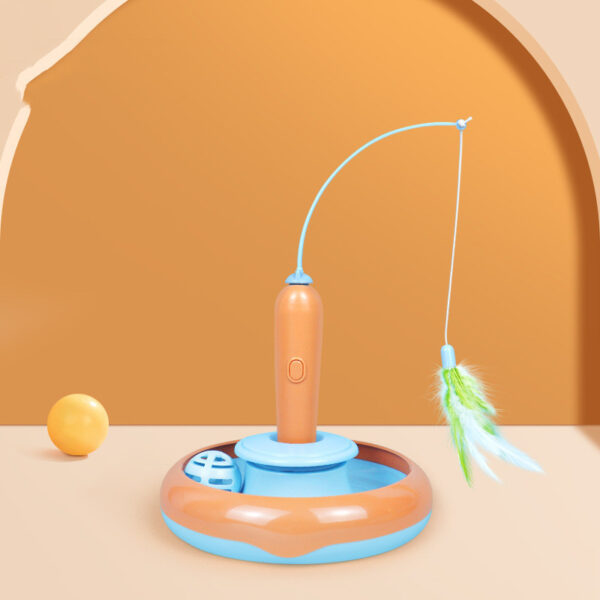 f90faf4f-e435-42e7-9268-975dd13ec2cf.jpg 2 In 1 Pet Cat Toy With Feather For Self-play Cat Turntable Pets Supplies Cat Toy Toys Cats Items Products